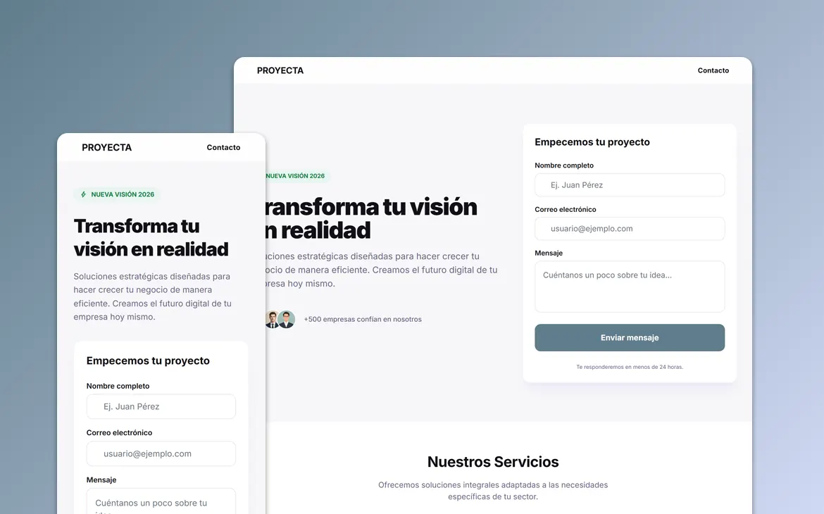 Ejemplo de landing page de conversión